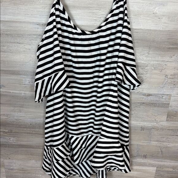 Torrid Black and White Striped High Low Dress - Picture 3 of 3